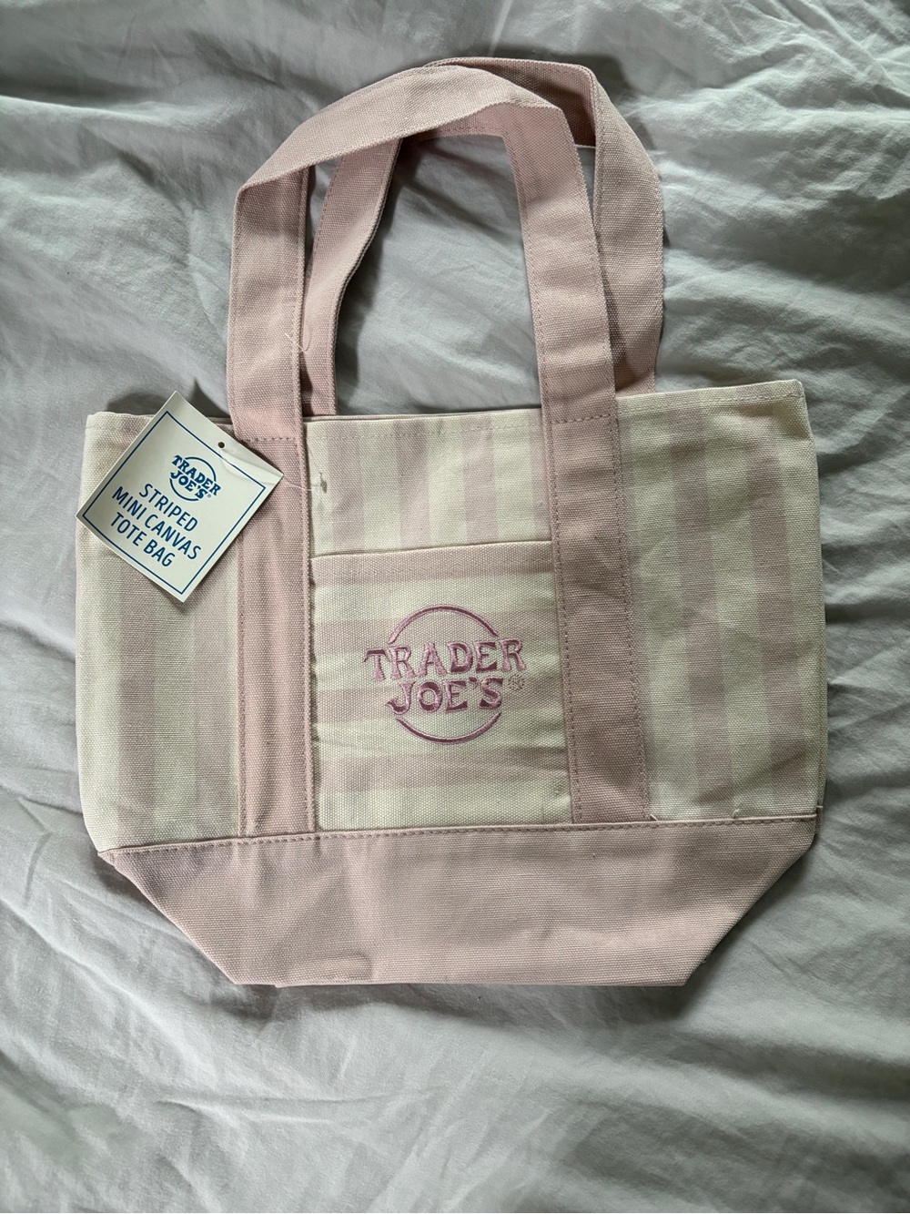 Trader Joe’s Mini Striped Mini Canvas Tote Bag